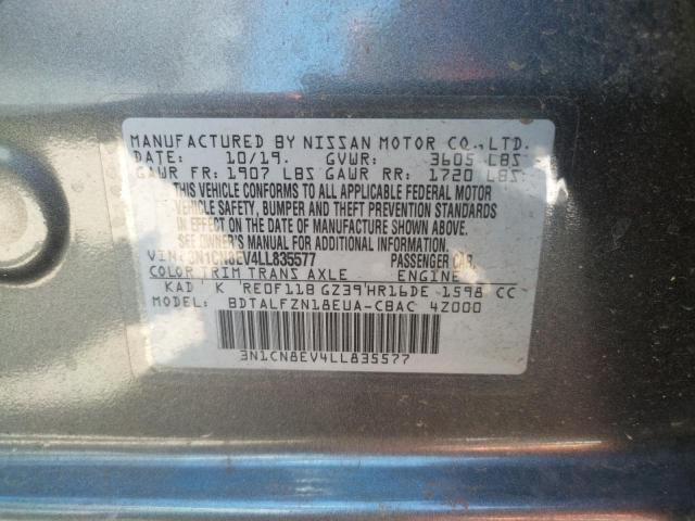 Photo 10 from auction – 2020 NISSAN VERSA SV with VIN 3N1CN8EV4LL835577