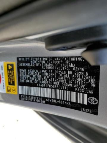 Photo 10 from auction – 2016 TOYOTA CAMRY LE with VIN 4T4BF1FK5GR565645