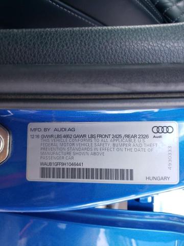 Photo 10 from auction – 2017 AUDI S3 PREMIUM with VIN WAUB1GFF9H1046441