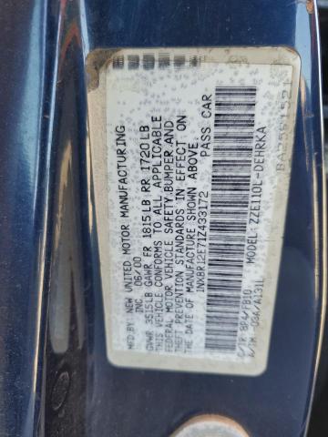 Photo 10 from auction – 2001 TOYOTA COROLLA CE with VIN 1NXBR12E71Z433172