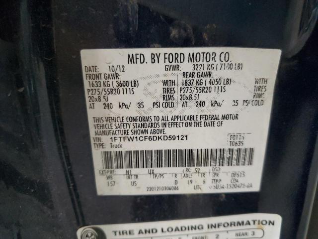 Photo 10 from auction – 2013 FORD F150 SUPER with VIN 1FTFW1CF6DKD59121