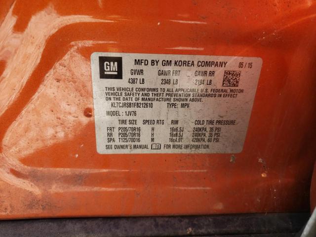 Photo 10 from auction – 2015 CHEVROLET TRAX 1LT with VIN KL7CJRSB1FB212610