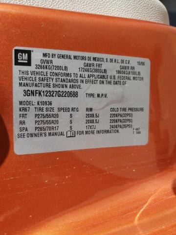 Photo 10 from auction – 2007 CHEVROLET AVALANCHE with VIN 3GNFK12327G220688