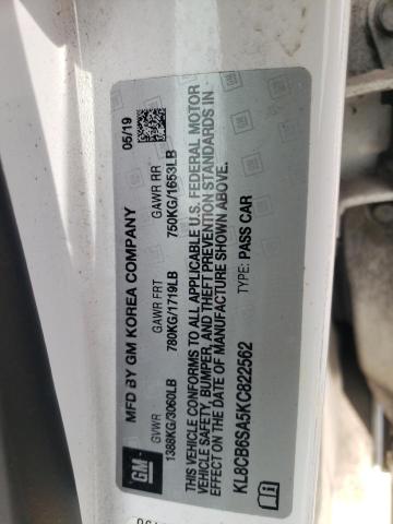 Photo 10 from auction – 2019 CHEVROLET SPARK LS with VIN KL8CB6SA5KC822562