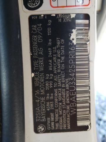 Photo 10 from auction – 2005 BMW 325 XI with VIN WBAEU33425PR16362