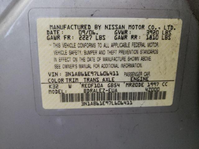 Photo 10 from auction – 2007 NISSAN SENTRA 2.0 with VIN 3N1AB61E97L606411