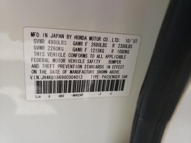 Photo 10 from auction – 2008 ACURA RL with VIN JH4KB16698C004013