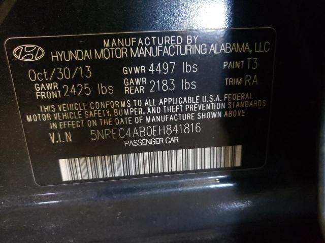 Photo 10 from auction – 2014 HYUNDAI SONATA SE with VIN 5NPEC4AB0EH841816