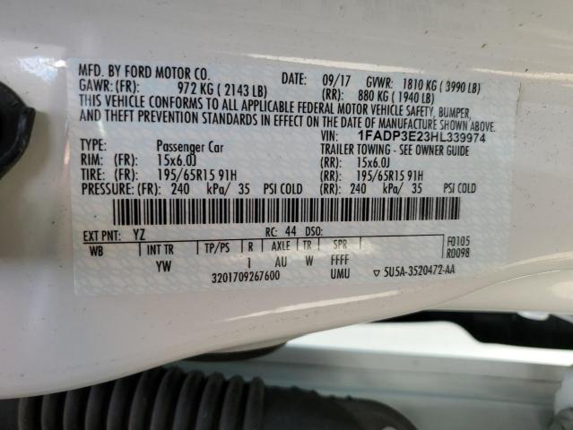 Photo 10 from auction – 2017 FORD FOCUS S with VIN 1FADP3E23HL339974