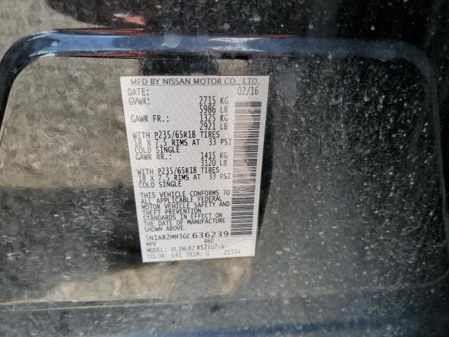 Photo 10 from auction – 2016 NISSAN PATHFINDER with VIN 5N1AR2MM3GC636239