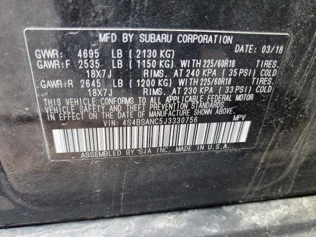 Photo 10 from auction – 2018 SUBARU OUTBACK 2. with VIN 4S4BSANC5J3330756
