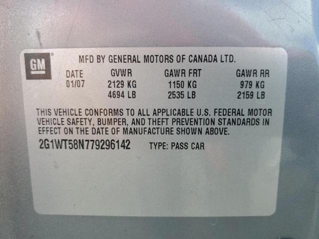 Photo 10 from auction – 2007 CHEVROLET IMPALA with VIN 2G1WT58N779296142
