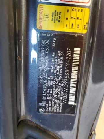 Photo 10 from auction – 2008 BMW M3 with VIN WBSWD93538PY42207