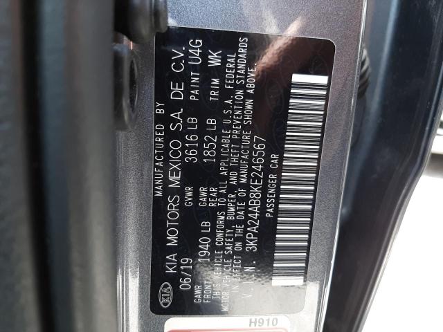 Photo 10 from auction – 2019 KIA RIO S with VIN 3KPA24AB8KE246567