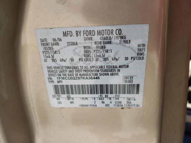 Photo 10 from auction – 2007 FORD ESCAPE XLS with VIN 1FMCU02Z97KA38446