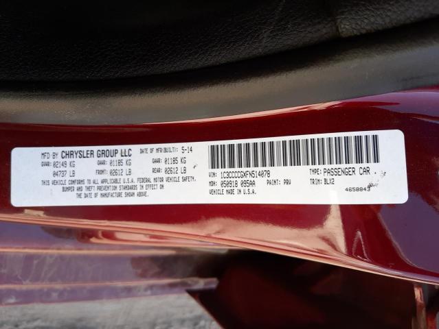 صورة رقم 10 من المزاد - 2015 CHRYSLER 200 C مع VIN 1C3CCCCGXFN514078