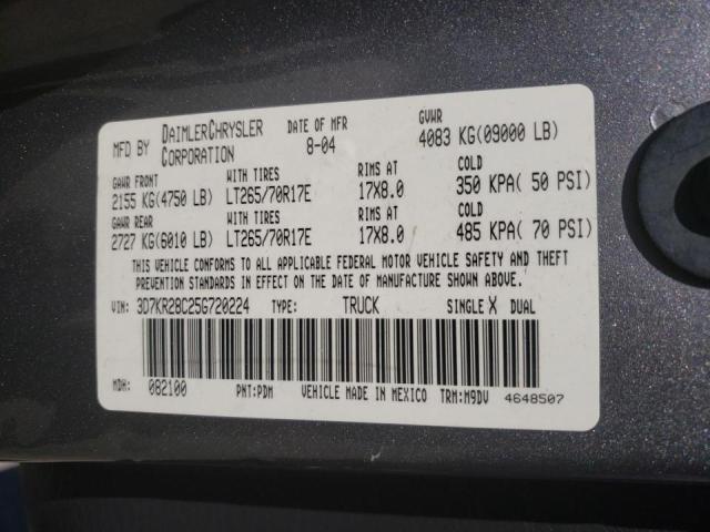 Photo 10 from auction – 2005 DODGE RAM 2500 S with VIN 3D7KR28C25G720224