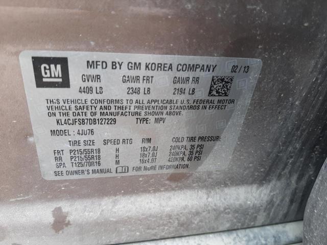 Photo 10 from auction – 2013 BUICK ENCORE CON with VIN KL4CJFSB7DB127229