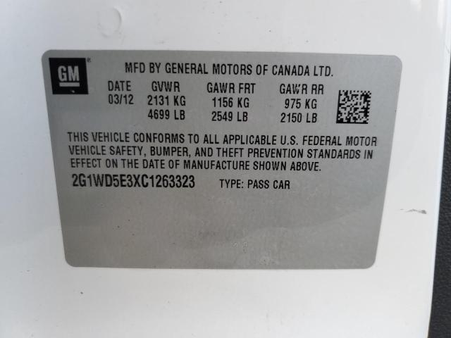 Photo 10 from auction – 2012 CHEVROLET IMPALA POL with VIN 2G1WD5E3XC1263323