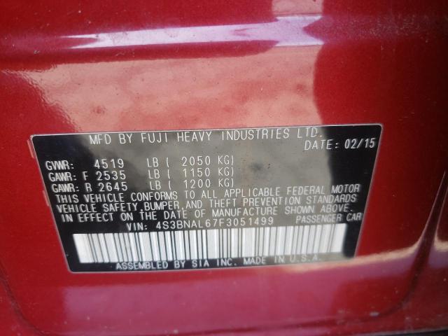 Photo 10 from auction – 2015 SUBARU LEGACY 2.5 with VIN 4S3BNAL67F3051499