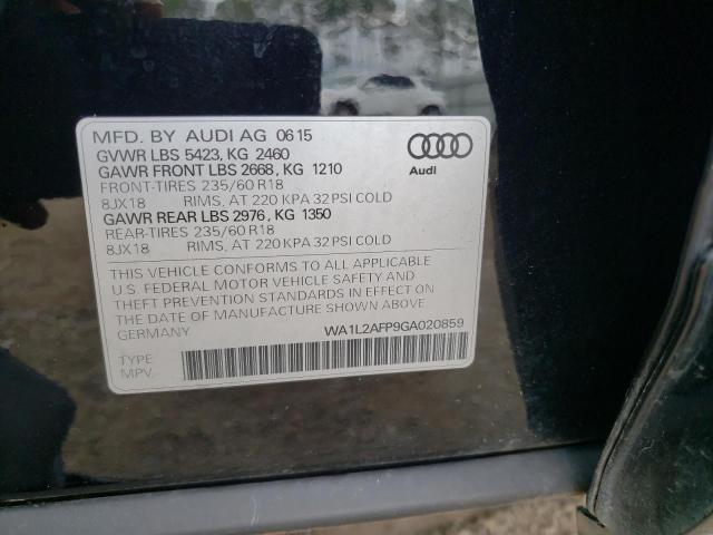 Photo 10 from auction – 2016 AUDI Q5 PREMIUM with VIN WA1L2AFP9GA020859