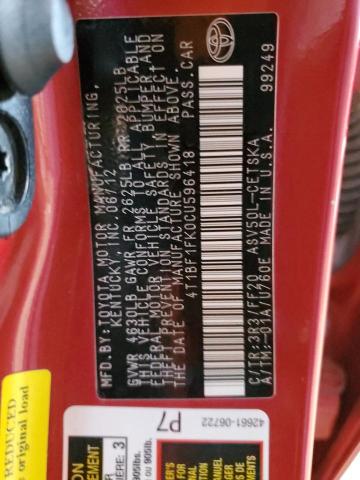 Zdjęcie 10 z aukcji – 2012 TOYOTA CAMRY BASE z VIN 4T1BF1FK0CU596418