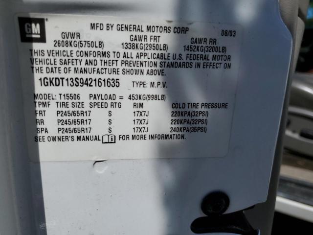 Photo 10 from auction – 2004 GMC ENVOY with VIN 1GKDT13S942161635