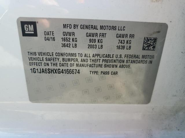 Photo 10 from auction – 2016 CHEVROLET SONIC LS with VIN 1G1JA6SHXG4166674
