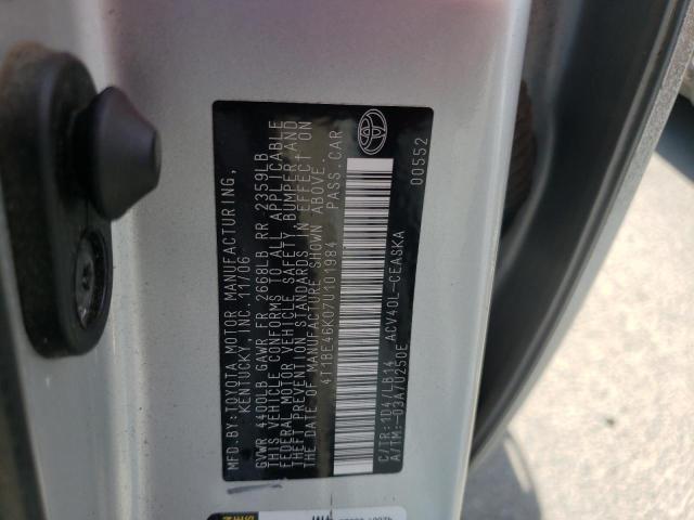 Photo 10 from auction – 2007 TOYOTA CAMRY CE with VIN 4T1BE46K07U101984