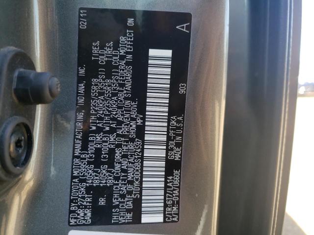 Photo 10 from auction – 2011 TOYOTA SIENNA XLE with VIN 5TDYK3DC6BS124597