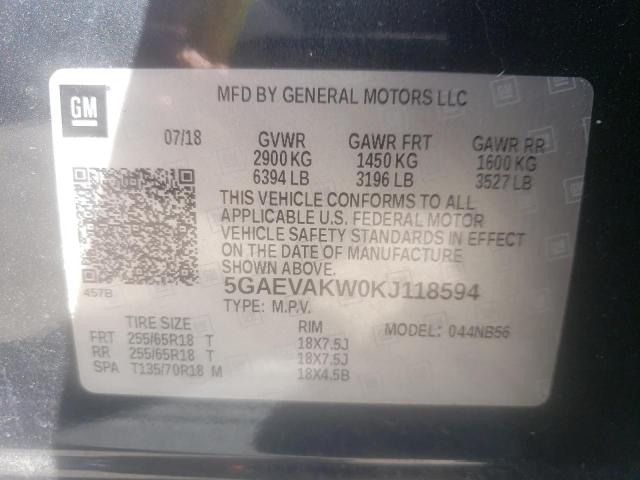 Photo 10 from auction – 2019 BUICK ENCLAVE ES with VIN 5GAEVAKW0KJ118594