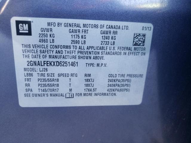 Photo 10 from auction – 2013 CHEVROLET EQUINOX LT with VIN 2GNALFEKXD6251461