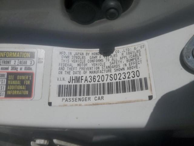Photo 10 from auction – 2007 HONDA CIVIC HYBR with VIN JHMFA36207S023230