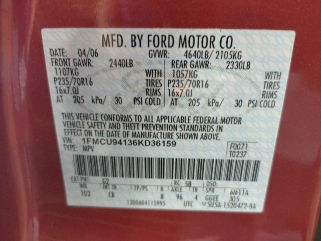 Photo 10 from auction – 2006 FORD ESCAPE LIM with VIN 1FMCU94136KD36159