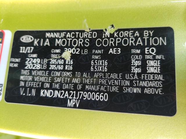 Photo 10 from auction – 2018 KIA SOUL with VIN KNDJN2A21J7900660