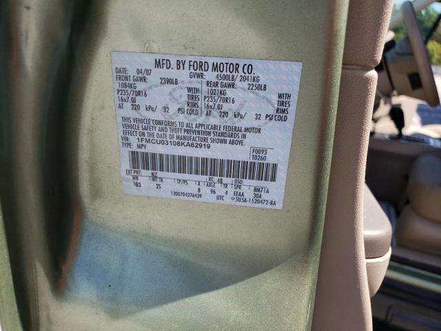 Photo 10 from auction – 2008 FORD ESCAPE XLT with VIN 1FMCU03108KA62919