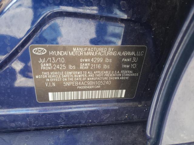 Photo 10 from auction – 2011 HYUNDAI SONATA GLS with VIN 5NPEB4AC9BH105240