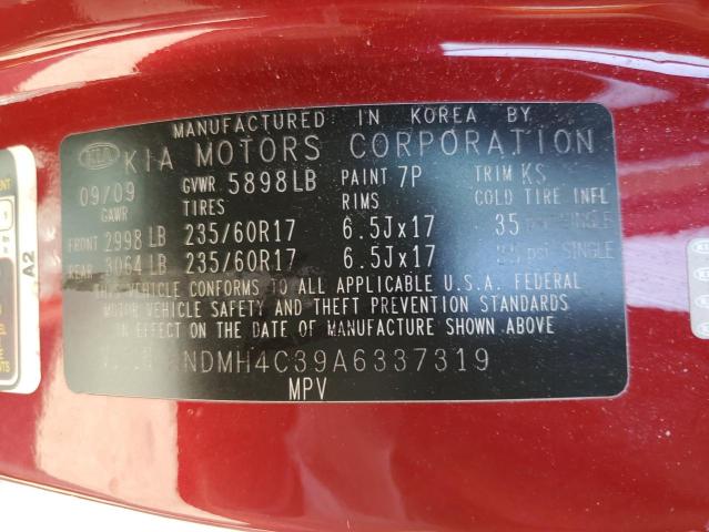 Photo 10 from auction – 2010 KIA SEDONA EX with VIN KNDMH4C39A6337319