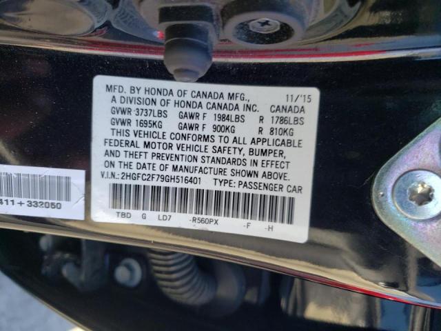 Foto 10 de la subasta – 2016 HONDA CIVIC EX con VIN 2HGFC2F79GH516401