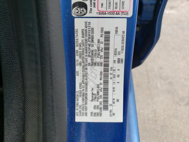 Photo 10 from auction – 2011 FORD FIESTA SE with VIN 3FADP4EJ7BM151316