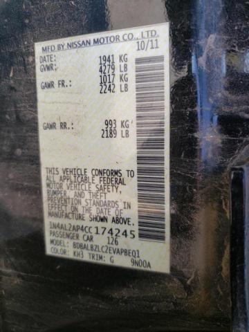 Photo 10 from auction – 2012 NISSAN ALTIMA BAS with VIN 1N4AL2AP4CC174245