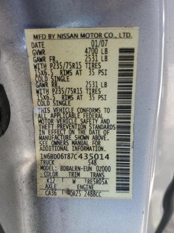 Photo 10 from auction – 2007 NISSAN FRONTIER K with VIN 1N6BD06T87C435014