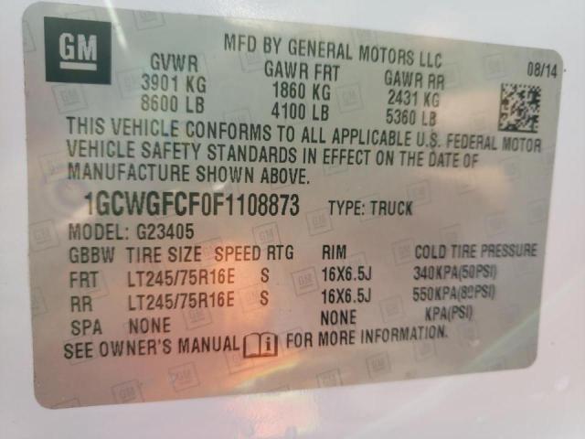 Photo 10 from auction – 2015 CHEVROLET EXPRESS G2 with VIN 1GCWGFCF0F1108873
