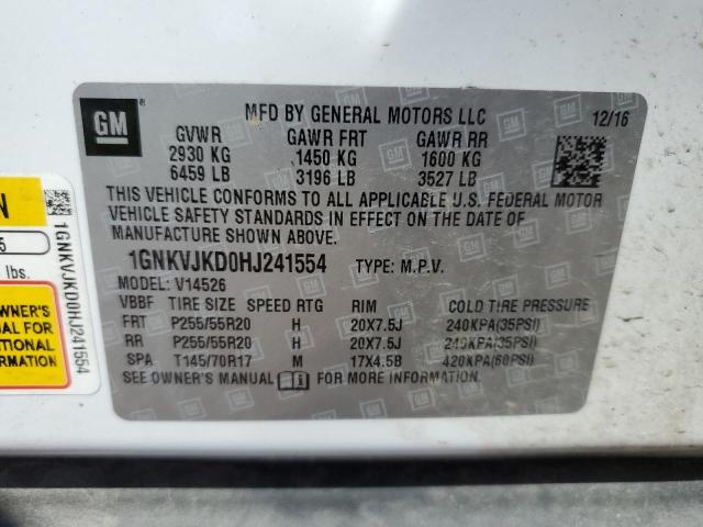 Photo 10 from auction – 2017 CHEVROLET TRAVERSE P with VIN 1GNKVJKD0HJ241554