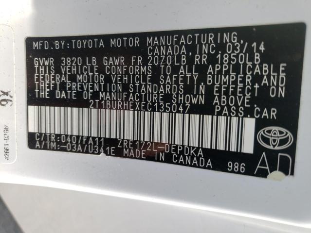 Photo 10 from auction – 2014 TOYOTA COROLLA L with VIN 2T1BURHEXEC135047