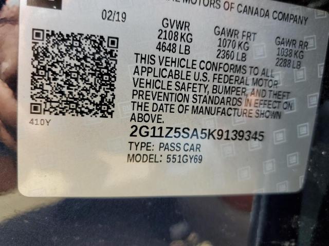 Photo 10 from auction – 2019 CHEVROLET IMPALA LT with VIN 2G11Z5SA5K9139345