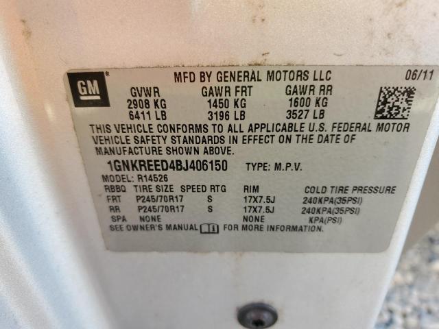 Photo 10 from auction – 2011 CHEVROLET TRAVERSE L with VIN 1GNKREED4BJ406150
