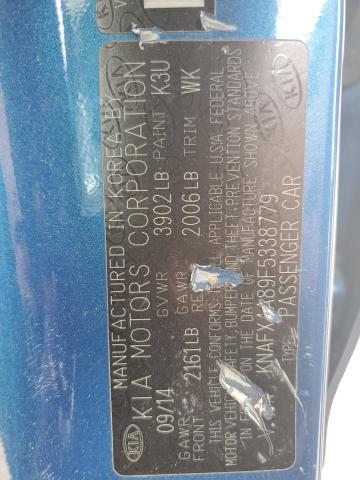 Photo 10 from auction – 2015 KIA FORTE EX with VIN KNAFX4A89F5338779