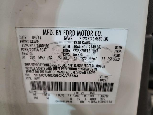 Photo 10 from auction – 2012 FORD ESCAPE LIM with VIN 1FMCU9EG9CKA75683