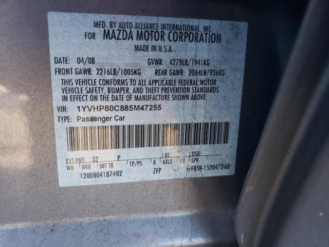 Photo 10 from auction – 2008 MAZDA 6 I with VIN 1YVHP80C885M47255